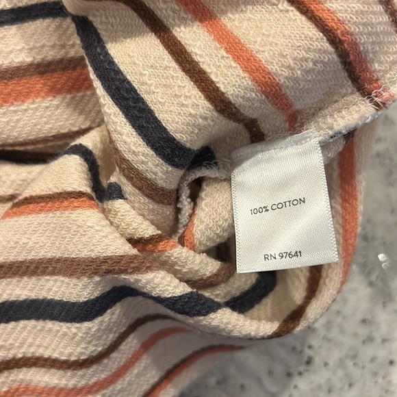 Pure Jill Reversed Stripes Women's Sweatshirt Long Sleeve On-Seam Pockets Medium - Picture 5 of 6